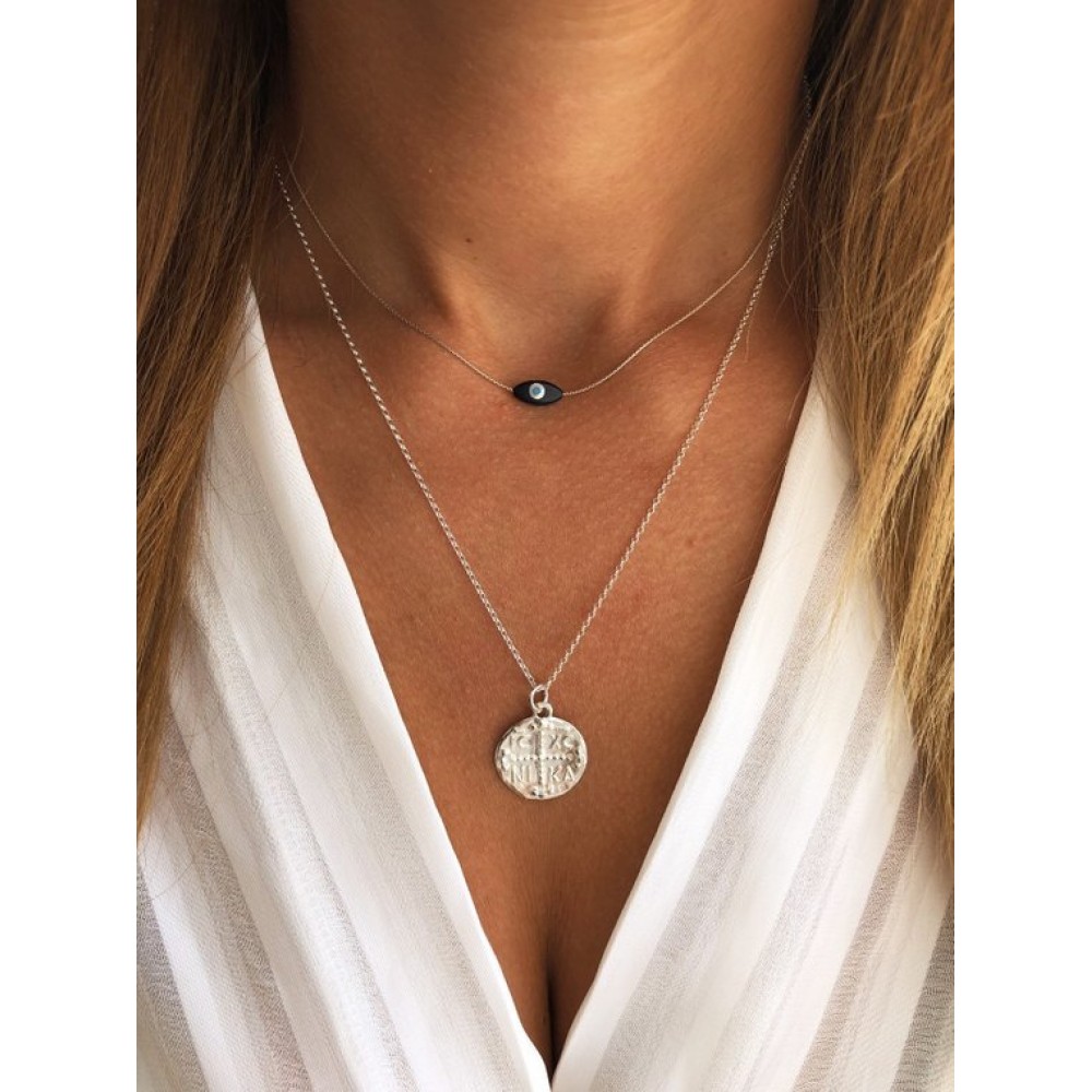 Christian Disc Necklace Sterling Silver 925 Fashion & Accessoires
