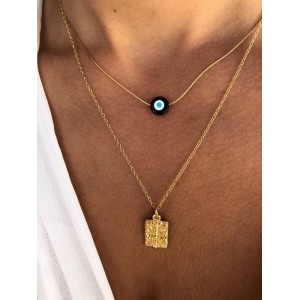 Minimalist 24k Gold Evil Eye Necklace Fashion & Accessoires