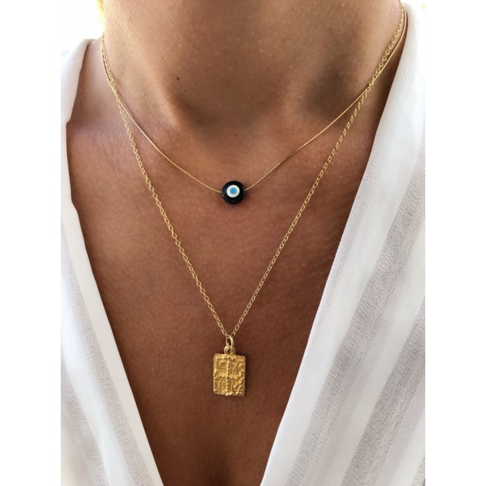 Minimalist 24k Gold Evil Eye Necklace Fashion & Accessoires