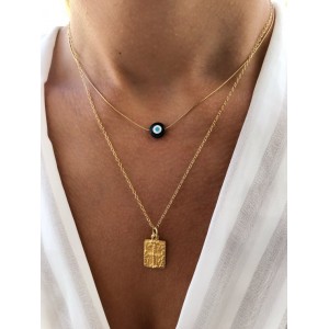 Minimalist 24k Gold Evil Eye Necklace Fashion & Accessoires