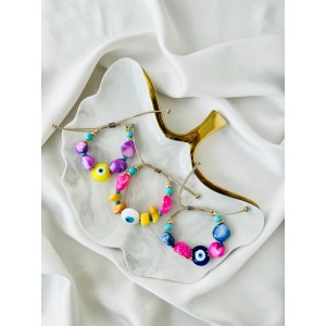 Color eye bracelets with shell beads Fashion & Accessoires