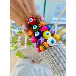 Color eye bracelets with shell beads Fashion & Accessoires