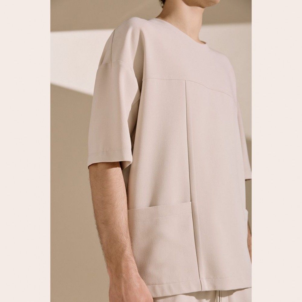 Diverse Men's Pocket T-Shirt Beige Fashion & Accessoires