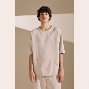 Diverse Men's Pocket T-Shirt Beige Fashion & Accessoires