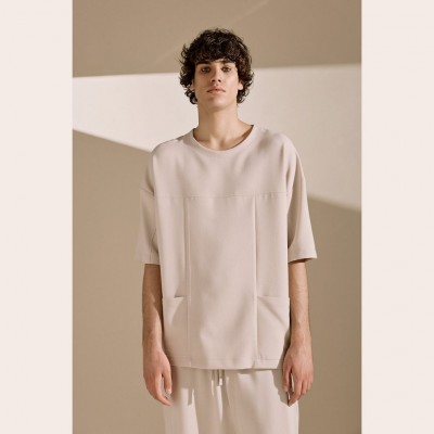 Diverse Men's Pocket T-Shirt Beige