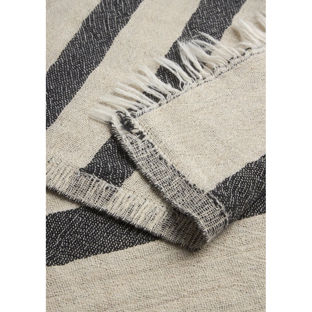 Sea You Soon Baia Linen Towel – Black Fashion & Accessoires