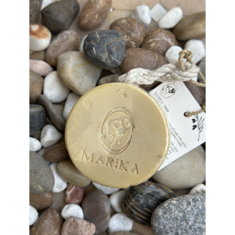 Marika Botanicals | Onos (with Donkey Milk and Helichrysum) Round Soap (150g) with Rope Beauty & Wellness