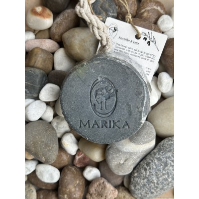 Marika Botanicals | Asyrtiko & Lava Round Soap (150g) with Rope