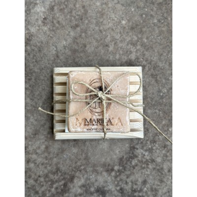 Marika Botanicals | Arethousa Soap Bar (100g) in a wood case 