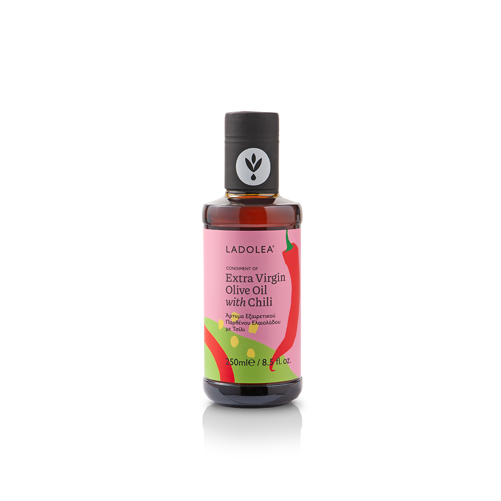 LADOLEA Extra Virgin Olive Oil with Chili 250ml Glass Food