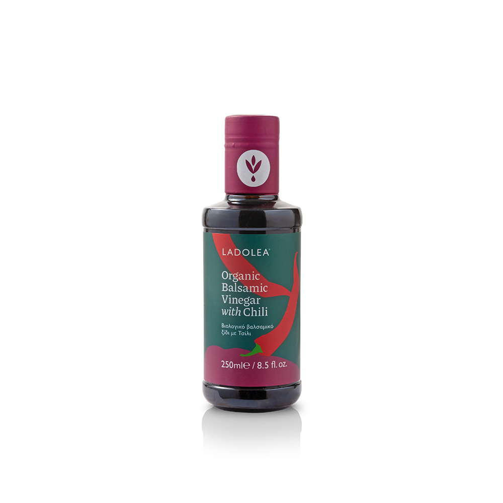 LADOLEA Organic Balsamic Vinegar with Chili 250ml Glass Food