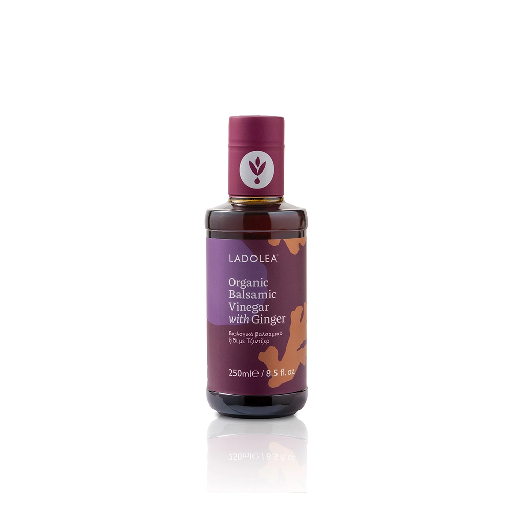 LADOLEA Organic Balsamic Vinegar with Ginger 250ml Glass Food