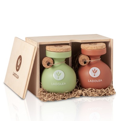 LADOLEA Organic Balsamic Vinegar with Bergamot & Organic Extra Virgin Olive Oil 200ml Wooden