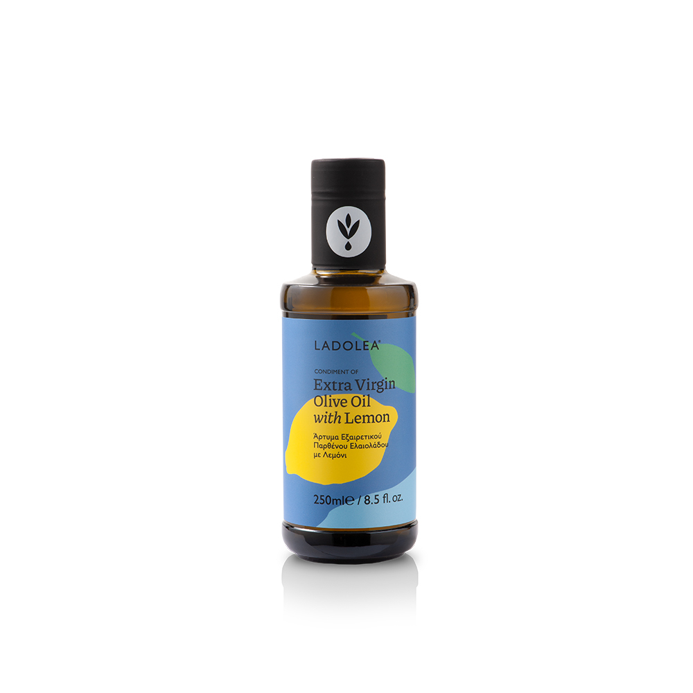 LADOLEA Extra Virgin Olive Oil with Lemon 250ml Glass Food