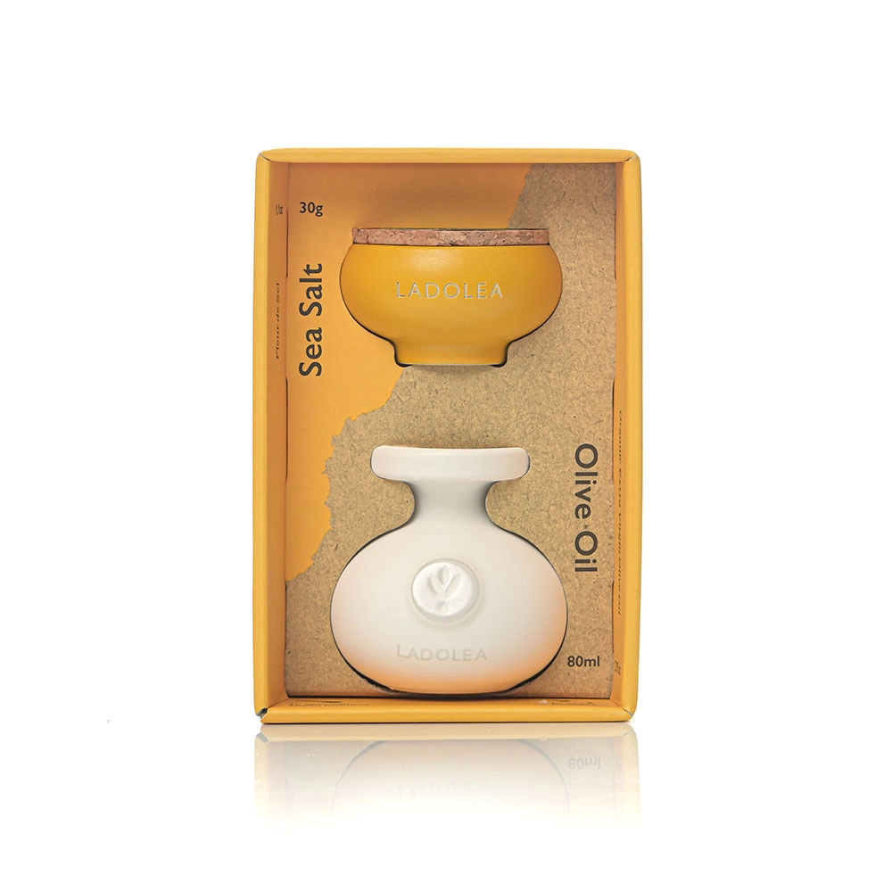LADOLEA Fleur de Sel (30g) & Organic Extra Virgin Olive Oil (80ml)