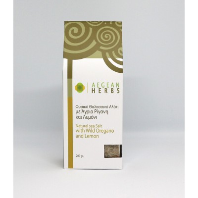 Aegean Herbs Natural Sea Salt with Wild Oregano & Lemon 200gr