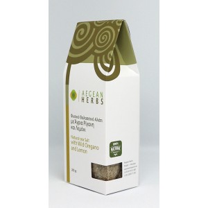 Aegean Herbs Natural Sea Salt with Wild Oregano & Lemon 200gr Food