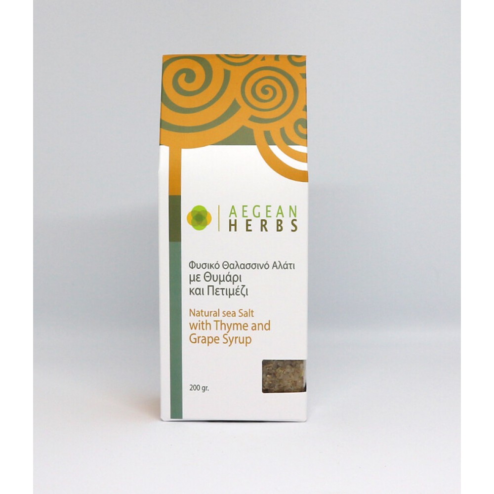 Aegean Herbs Sea salt with Thyme and Grape Syrup 200gr Food