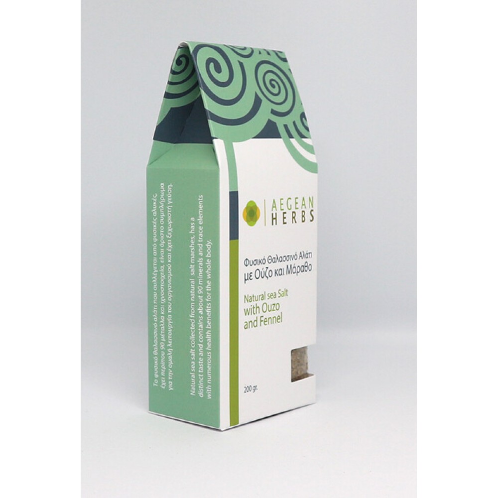 Aegean Herbs Natural Sea Salt with Ouzo & Fennel 200gr Food