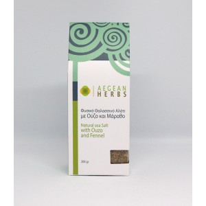 Aegean Herbs Natural Sea Salt with Ouzo & Fennel 200gr Food