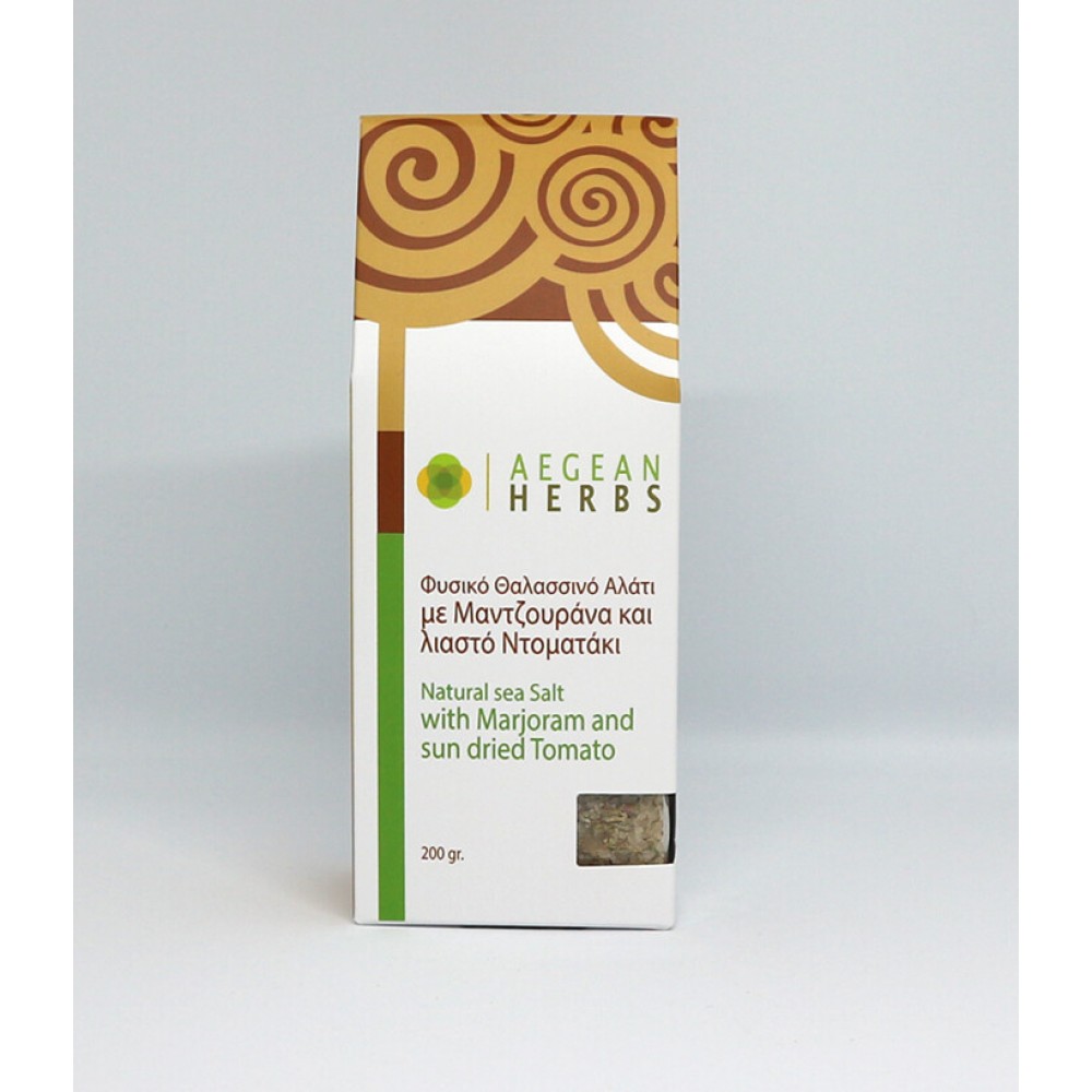 Aegean Herbs Sea salt with marjoram & sun dried tomato 200gr Food