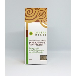 Aegean Herbs Sea salt with marjoram & sun dried tomato 200gr Food