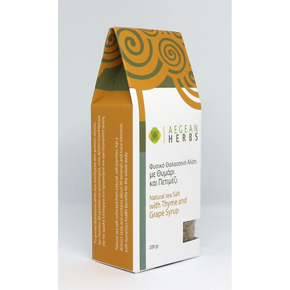 Aegean Herbs Sea salt with Thyme and Grape Syrup 200gr Food