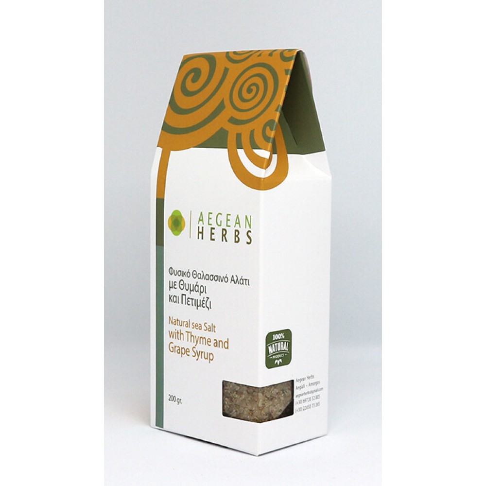 Aegean Herbs Sea salt with Thyme and Grape Syrup 200gr Food