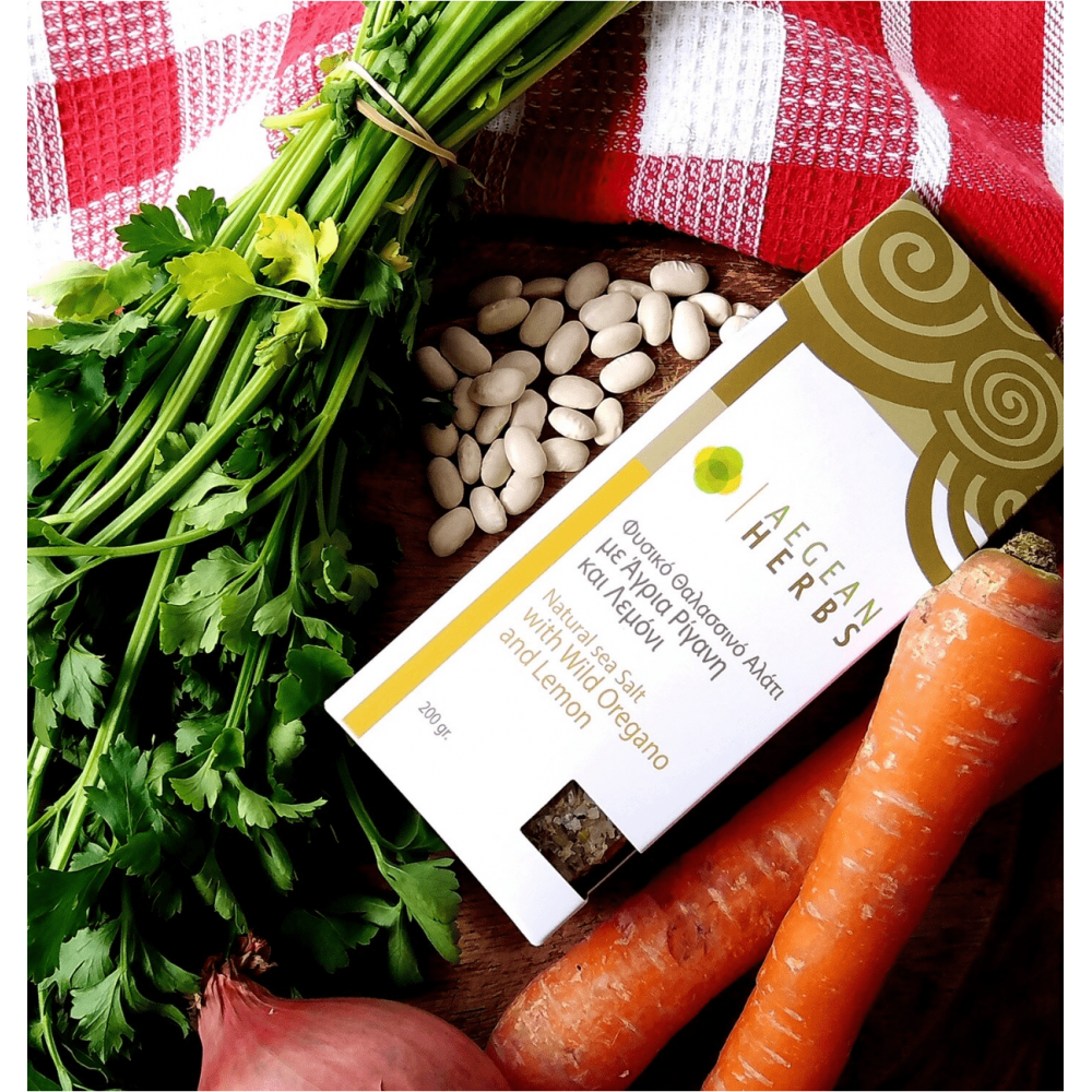 Aegean Herbs Natural Sea Salt with Wild Oregano & Lemon 200gr Food
