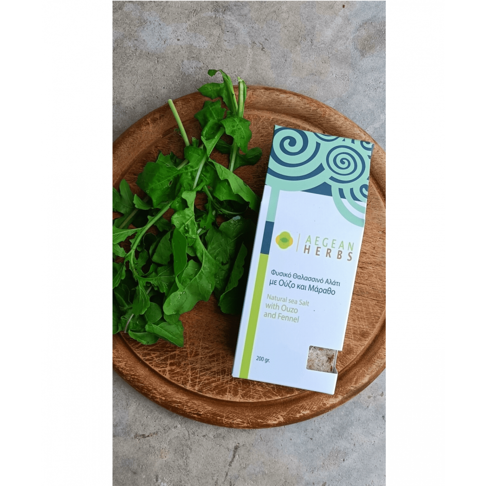 Aegean Herbs Natural Sea Salt with Ouzo & Fennel 200gr Food