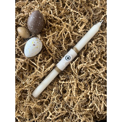 Handcrafted Easter Lambada with Minimalist Design & Protection Symbol in white/gold