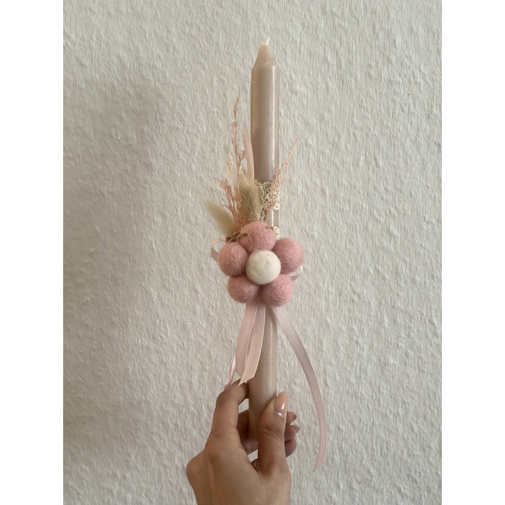 Handcrafted Easter Lambada boho inspired - light pink